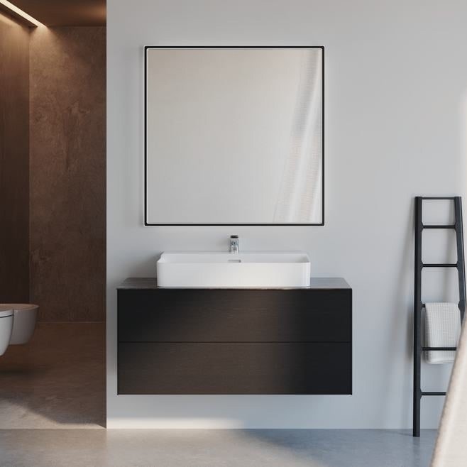 Immagine di Ideal Standard CONCA lavabo rettificato rettangolare sospeso o da appoggio L.80 cm, monoforo, con troppopieno, colore bianco seta finitura opaco T3826V1