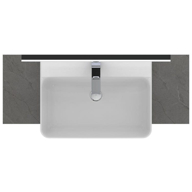 Ideal Standard T369101 CONCA lavabo rettangolare sospeso o da appoggio L.60  cm, monoforo, con troppopieno, colore bianco finitura lucido