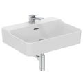 Immagine di Ideal Standard CONCA lavabo smaltato rettangolare sospeso o da appoggio L.60 cm, monoforo, con troppopieno, colore bianco finitura lucido T369101