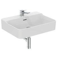 Immagine di Ideal Standard CONCA lavabo rettangolare sospeso o da appoggio L.60 cm, monoforo, con troppopieno, colore bianco finitura lucido T369101