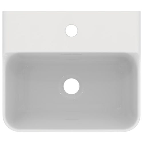 Immagine di Ideal Standard CONCA lavamani smaltato sospeso o da appoggio L.40 cm, monoforo, con troppopieno, colore bianco finitura lucido T369501