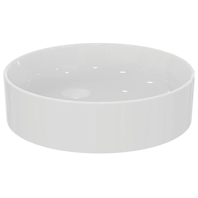 Ideal Standard CONCA lavabo rotondo da appoggio Ø 45 cm, senza troppopieno, colore bianco finitura lucido T369601
