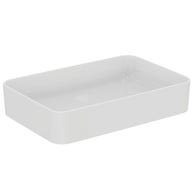 CONCA lavabo rettangolare da appoggio L.60 cm, senza troppopieno, colore bianco finitura lucido