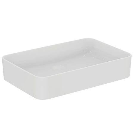 Immagine di Ideal Standard CONCA lavabo rettangolare da appoggio L.60 cm, senza troppopieno, colore bianco finitura lucido T369801