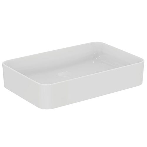 Immagine di Ideal Standard CONCA lavabo rettangolare da appoggio L.60 cm, senza troppopieno, colore bianco finitura lucido T369801