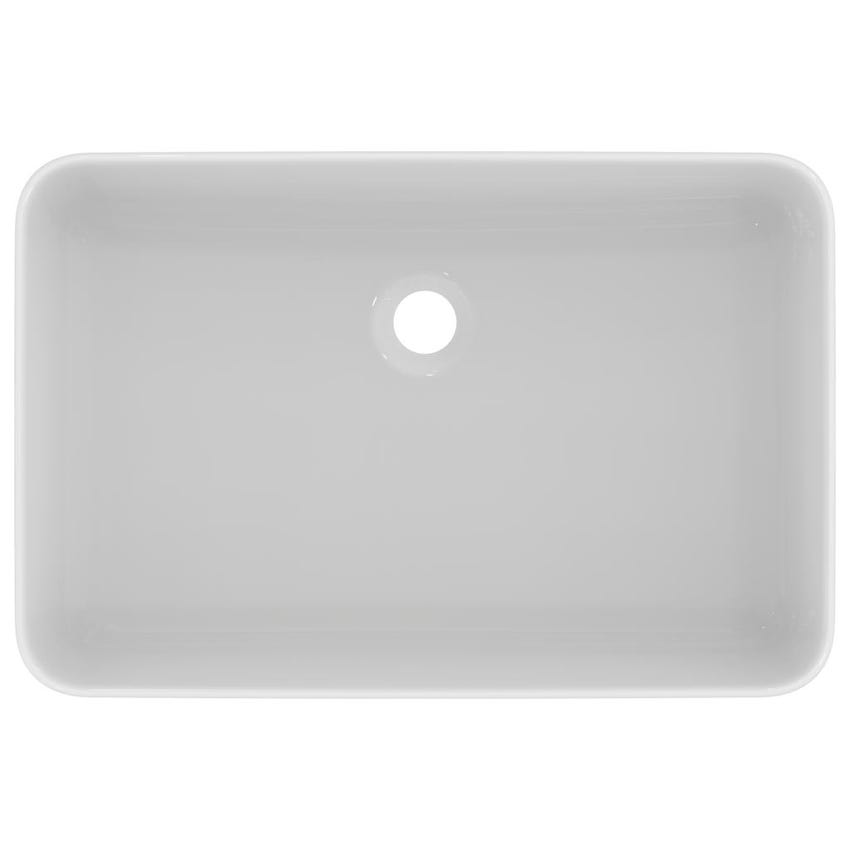 Immagine di Ideal Standard CONCA lavabo rettangolare da appoggio L.60 cm, senza troppopieno, colore bianco finitura lucido T369801