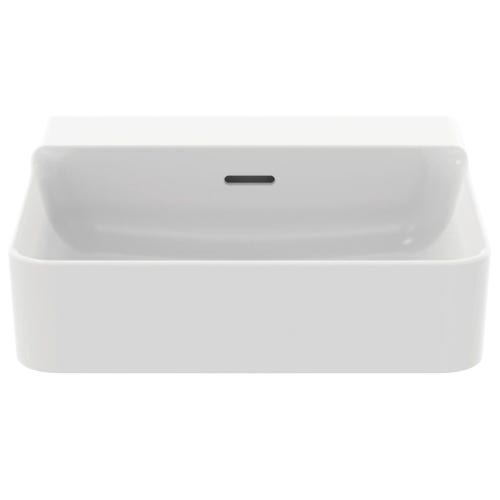Immagine di Ideal Standard CONCA lavabo smaltato rettangolare sospeso o da appoggio L.50 cm, con troppopieno, colore bianco finitura lucido T378401