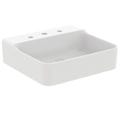 Immagine di Ideal Standard CONCA lavabo smaltato rettangolare sospeso o da appoggio L.50 cm, 3 fori, senza troppopieno, colore bianco finitura lucido T378601