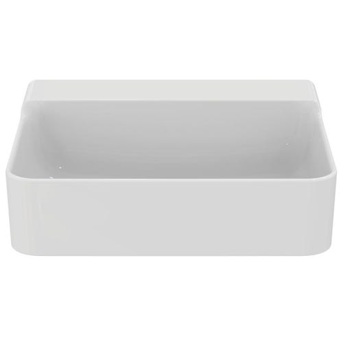 Immagine di Ideal Standard CONCA lavabo smaltato rettangolare sospeso o da appoggio L.50 cm, senza troppopieno, colore bianco finitura lucido T378701