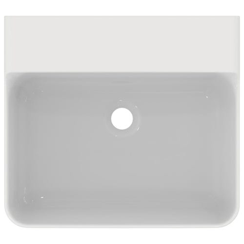 Immagine di Ideal Standard CONCA lavabo smaltato rettangolare sospeso o da appoggio L.50 cm, senza troppopieno, colore bianco finitura lucido T378701