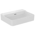 Immagine di Ideal Standard CONCA lavabo smaltato rettangolare sospeso o da appoggio L.60 cm, con troppopieno, colore bianco finitura lucido T378901