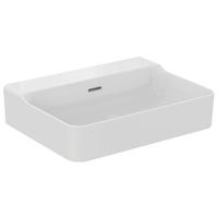 Immagine di Ideal Standard CONCA lavabo smaltato rettangolare sospeso o da appoggio L.60 cm, con troppopieno, colore bianco finitura lucido T378901