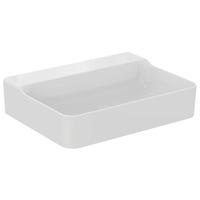 Immagine di Ideal Standard CONCA lavabo smaltato rettangolare sospeso o da appoggio L.60 cm, senza troppopieno, colore bianco finitura lucido T379201