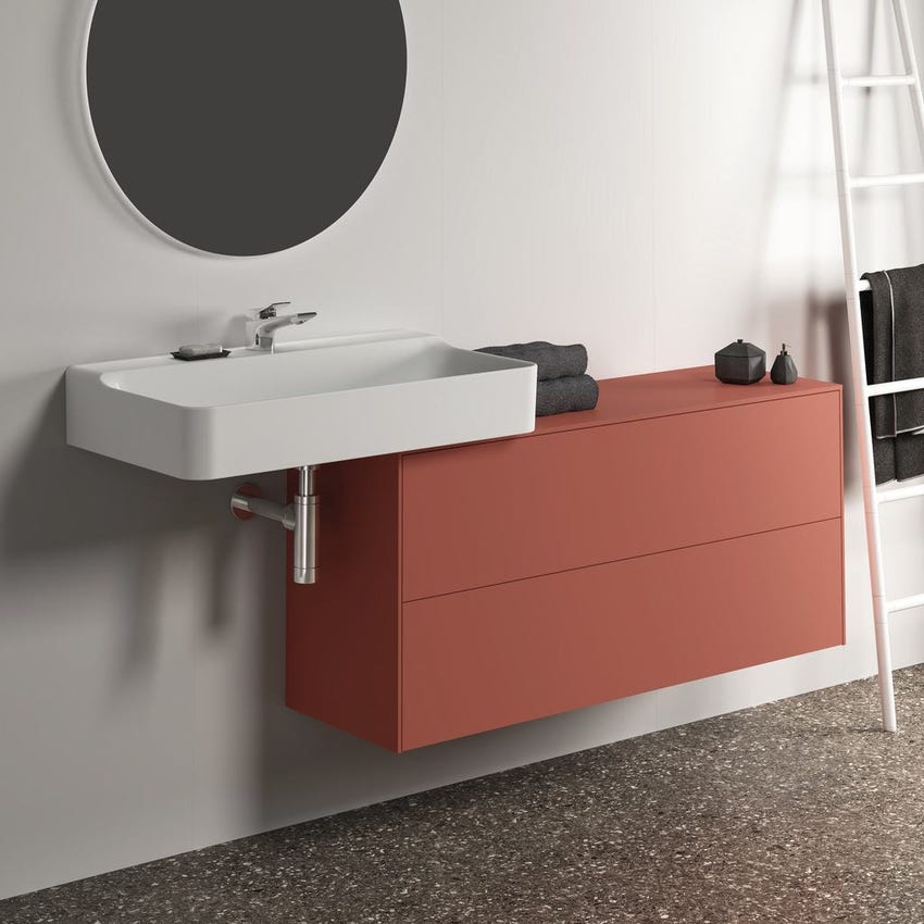 Immagine di Ideal Standard CONCA lavabo smaltato rettangolare sospeso o da appoggio L.80 cm, monoforo, senza troppopieno, colore bianco finitura lucido T379501