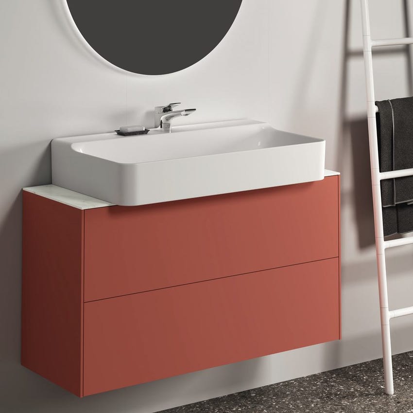 Immagine di Ideal Standard CONCA lavabo smaltato rettangolare sospeso o da appoggio L.80 cm, monoforo, senza troppopieno, colore bianco finitura lucido T379501