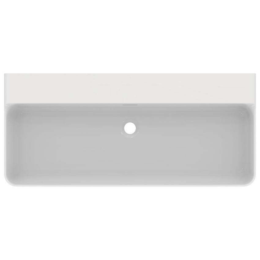 Immagine di Ideal Standard CONCA lavabo smaltato rettangolare sospeso o da appoggio L.100 cm, con troppopieno, colore bianco finitura lucido T379901