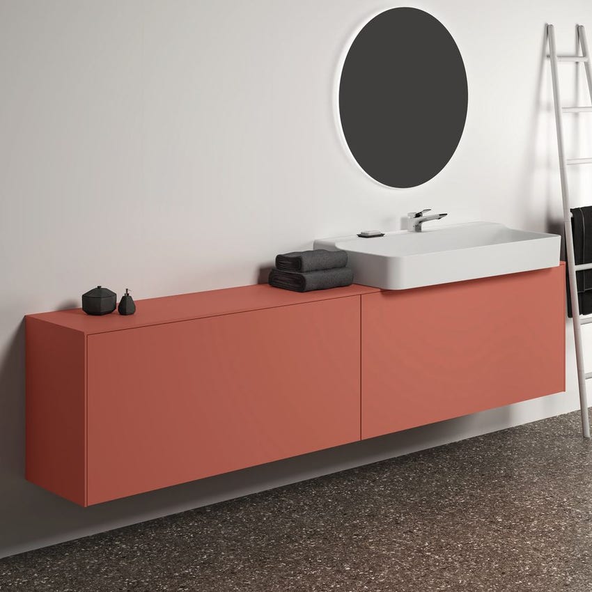 Immagine di Ideal Standard CONCA lavabo smaltato rettangolare sospeso o da appoggio L.100 cm, monoforo, senza troppopieno, colore bianco finitura lucido T380001