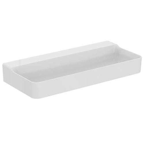 Immagine di Ideal Standard CONCA lavabo smaltato rettangolare sospeso o da appoggio L.100 cm, senza troppopieno, colore bianco lucido T380201