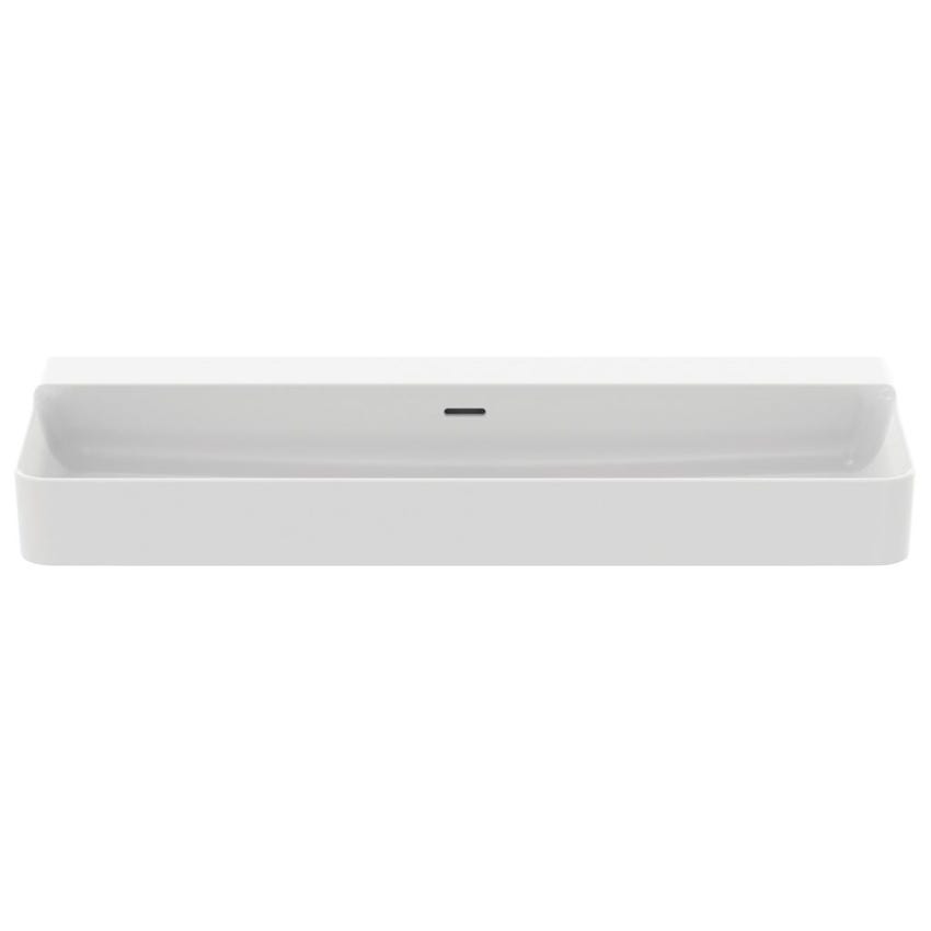 Immagine di Ideal Standard CONCA lavabo smaltato rettangolare sospeso o da appoggio L.120 cm, con troppopieno, colore bianco finitura lucido T380501