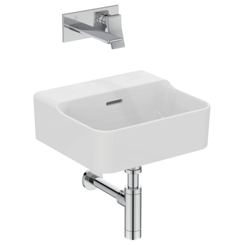 Immagine di Ideal Standard CONCA lavamani smaltato sospeso o da appoggio L.40 cm, con troppopieno, colore bianco finitura lucido T381101