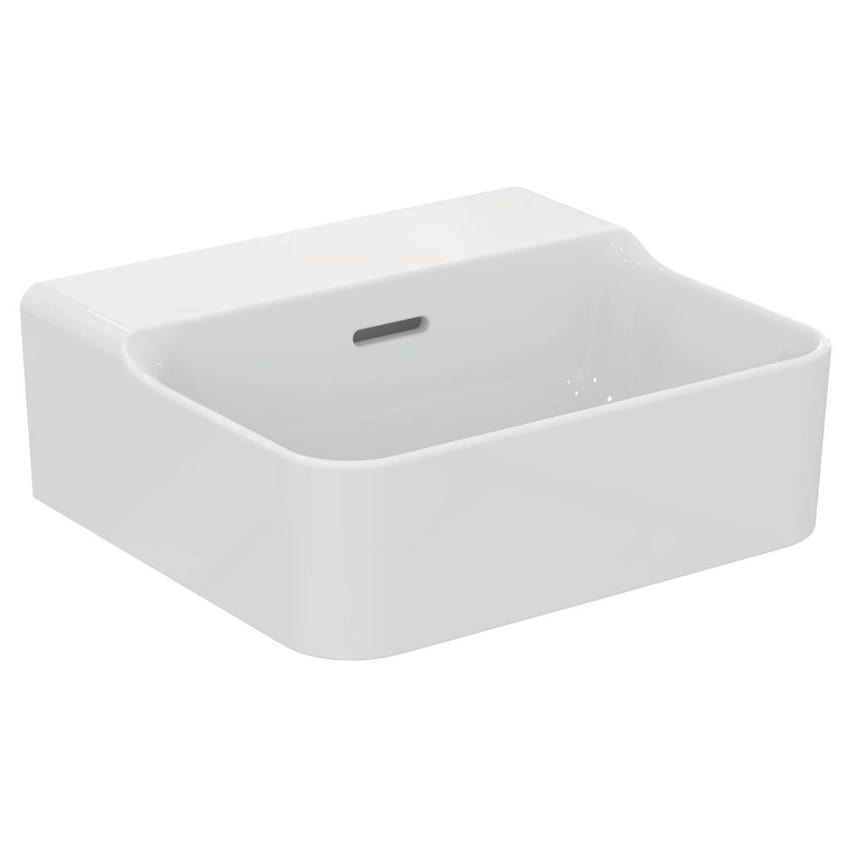 Immagine di Ideal Standard CONCA lavamani sospeso o da appoggio L.40 cm, con troppopieno, colore bianco finitura lucido T381101