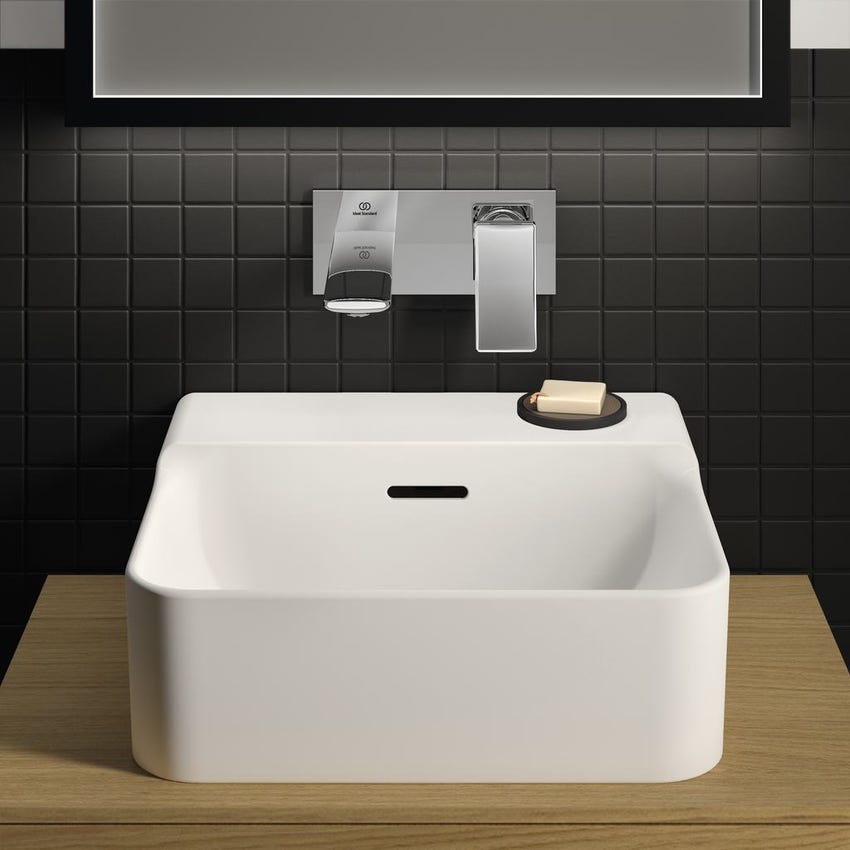 Immagine di Ideal Standard CONCA lavamani smaltato sospeso o da appoggio L.40 cm, con troppopieno, colore bianco finitura lucido T381101