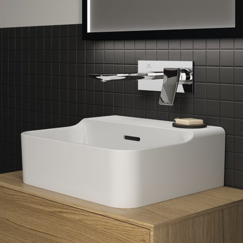 Immagine di Ideal Standard CONCA lavamani smaltato sospeso o da appoggio L.40 cm, con troppopieno, colore bianco finitura lucido T381101