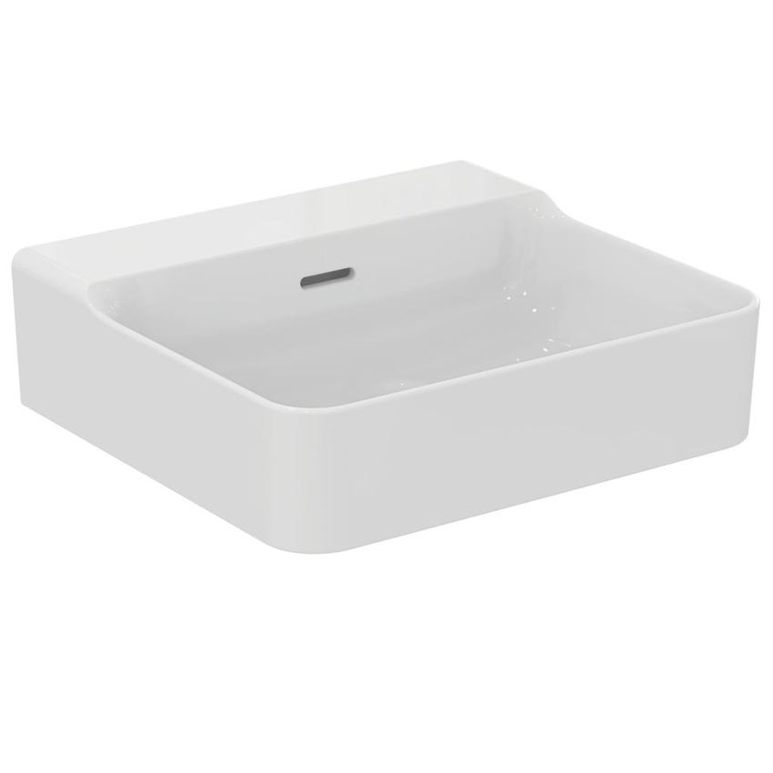 Immagine di Ideal Standard CONCA lavabo rettangolare da appoggio L.50 cm, con troppopieno, colore bianco finitura lucido T381401