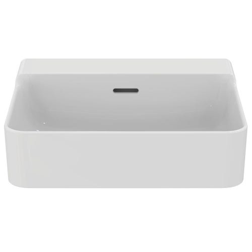 Immagine di Ideal Standard CONCA lavabo rettificato rettangolare sospeso o da appoggio L.50 cm, con troppopieno, colore bianco finitura lucido T381401