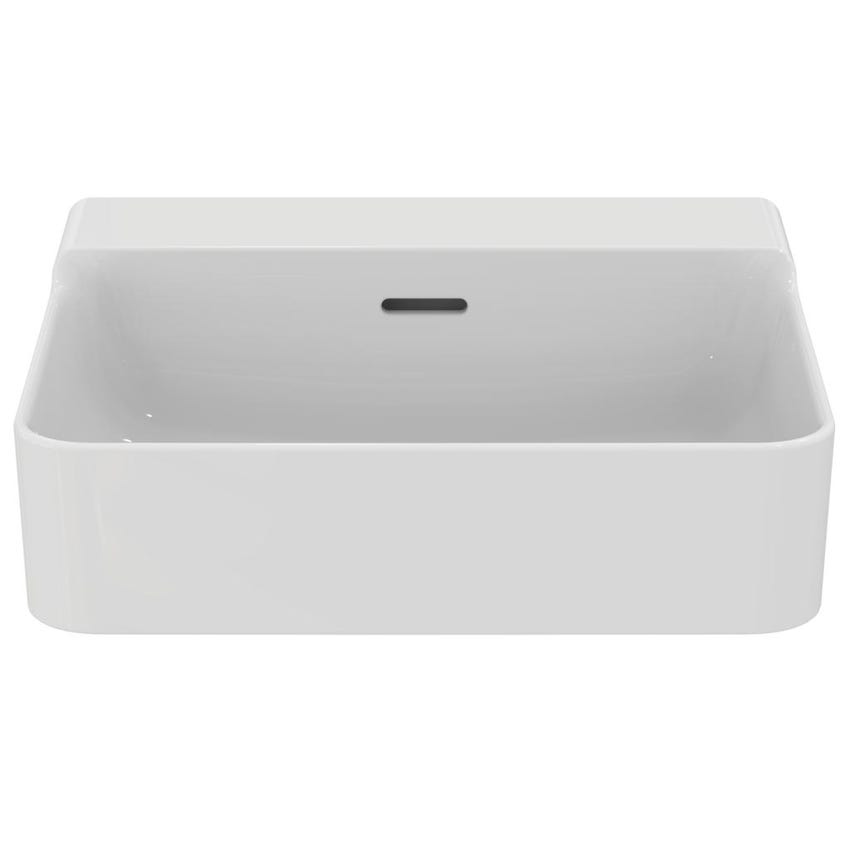 Immagine di Ideal Standard CONCA lavabo rettificato rettangolare sospeso o da appoggio L.50 cm, con troppopieno, colore bianco finitura lucido T381401