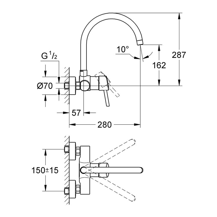 GROHE Miscelatore Cucina Concetto Cromo 32667001…