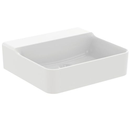 Immagine di Ideal Standard CONCA lavabo rettificato rettangolare sospeso o da appoggio L.50 cm, senza troppopieno, colore bianco finitura lucido T381701