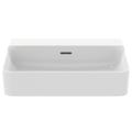 Immagine di Ideal Standard CONCA lavabo rettificato rettangolare sospeso o da appoggio L.60 cm, con troppopieno, colore bianco finitura lucido T382201