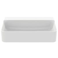 Immagine di Ideal Standard CONCA lavabo rettificato rettangolare sospeso o da appoggio L.60 cm, senza troppopieno, colore bianco finitura lucido T382501