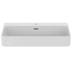 Immagine di Ideal Standard CONCA lavabo rettangolare da appoggio L.80 cm, monoforo, con troppopieno, colore bianco finitura lucido T382601