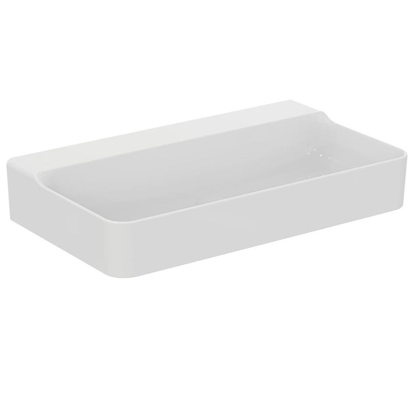 Immagine di Ideal Standard CONCA lavabo rettangolare da appoggio L.80 cm, senza troppopieno, colore bianco finitura lucido T383101