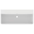 Immagine di Ideal Standard CONCA lavabo rettificato rettangolare sospeso o da appoggio L.100 cm, con troppopieno, colore bianco finitura lucido T383401