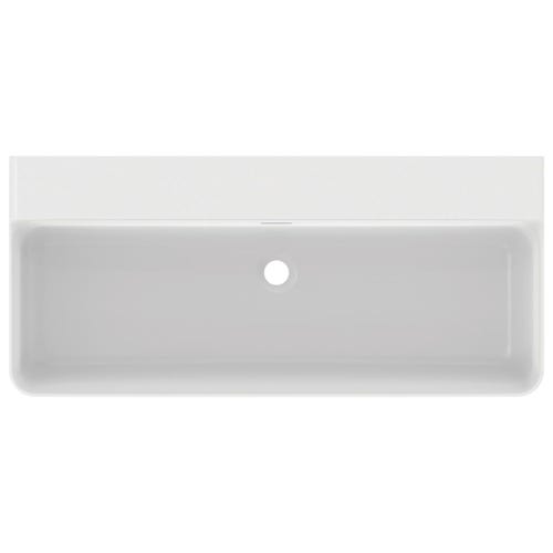 Immagine di Ideal Standard CONCA lavabo rettificato rettangolare sospeso o da appoggio L.100 cm, con troppopieno, colore bianco finitura lucido T383401