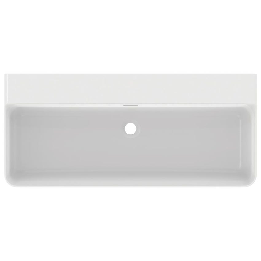 Immagine di Ideal Standard CONCA lavabo rettangolare da appoggio L.100 cm, con troppopieno, colore bianco finitura lucido T383401