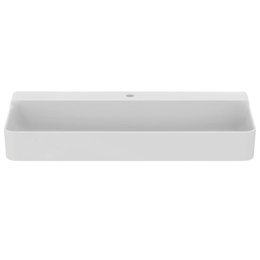 Immagine di Ideal Standard CONCA lavabo rettangolare da appoggio L.100 cm, monoforo, senza troppopieno, colore bianco finitura lucido T383501