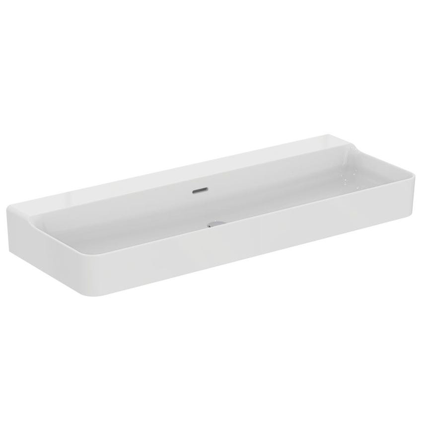 Immagine di Ideal Standard CONCA lavabo rettangolare da appoggio L.120 cm, con troppopieno, colore bianco finitura lucido T384101