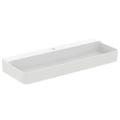 Immagine di Ideal Standard CONCA lavabo rettificato rettangolare sospeso o da appoggio L.120 cm, monoforo, senza troppopieno, colore bianco finitura lucido T384201