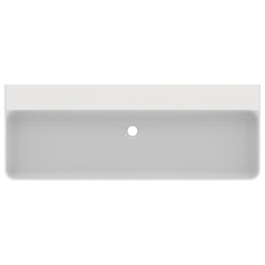 Immagine di Ideal Standard CONCA lavabo rettificato rettangolare sospeso o da appoggio L.120 cm, senza troppopieno, colore bianco finitura lucido T384501