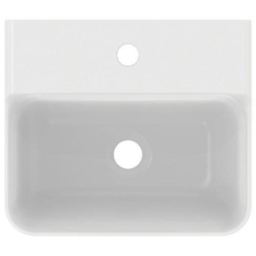 Immagine di Ideal Standard CONCA lavamani smaltato sospeso o da appoggio L.40 cm, monoforo, senza troppopieno, colore bianco finitura lucido T387401