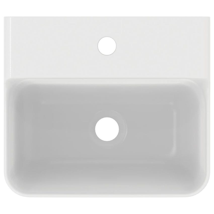 Immagine di Ideal Standard CONCA lavamani smaltato sospeso o da appoggio L.40 cm, monoforo, senza troppopieno, colore bianco finitura lucido T387401