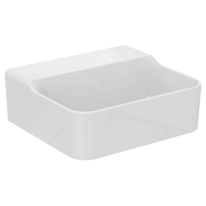 Immagine di Ideal Standard CONCA lavamani sospeso o da appoggio L.40 cm, senza troppopieno, colore bianco finitura lucido T387501