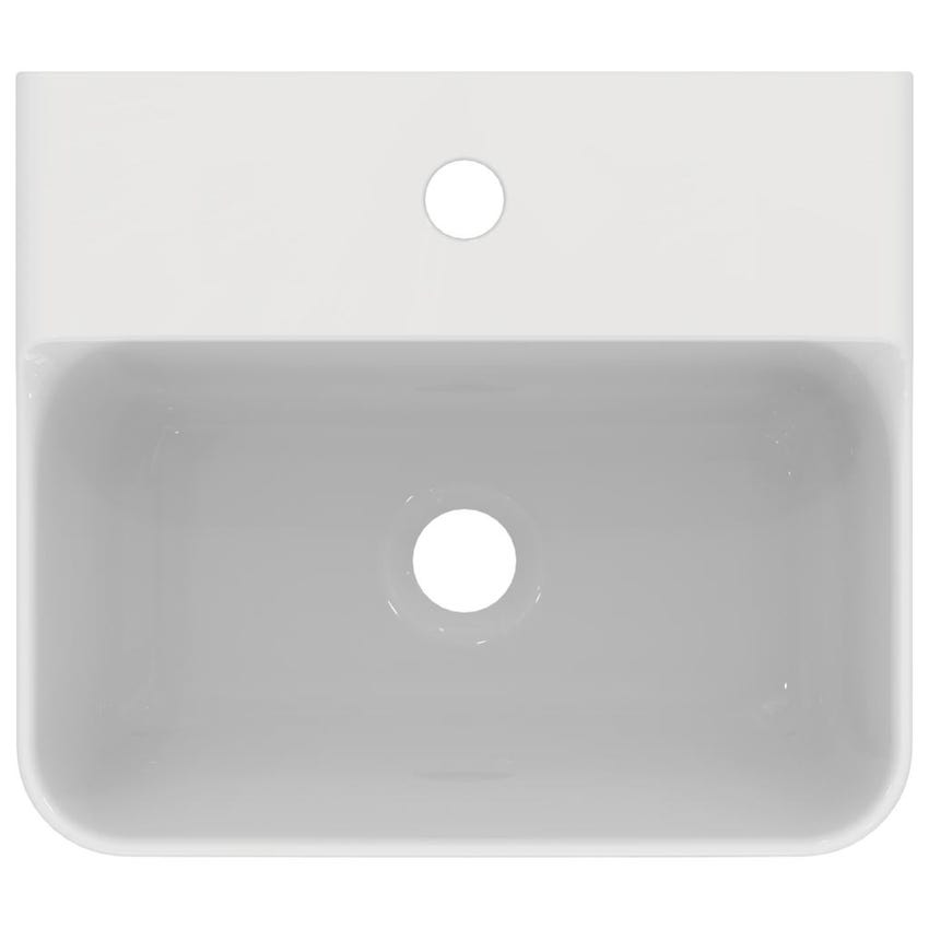 Immagine di Ideal Standard CONCA lavamani rettificato sospeso o da appoggio L.40 cm, monoforo, senza troppopieno, colore bianco finitura lucido T387801