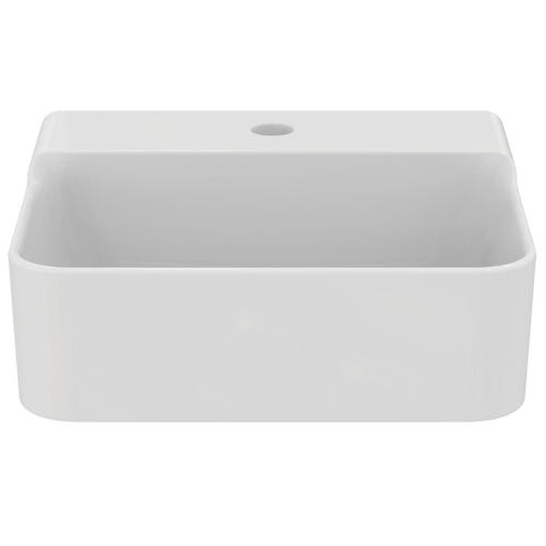 Immagine di Ideal Standard CONCA lavamani rettificato sospeso o da appoggio L.40 cm, monoforo, senza troppopieno, colore bianco finitura lucido T387801