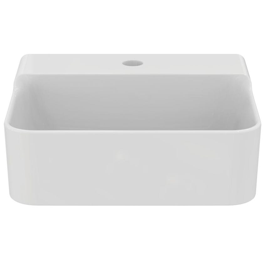 Immagine di Ideal Standard CONCA lavamani rettificato sospeso o da appoggio L.40 cm, monoforo, senza troppopieno, colore bianco finitura lucido T387801