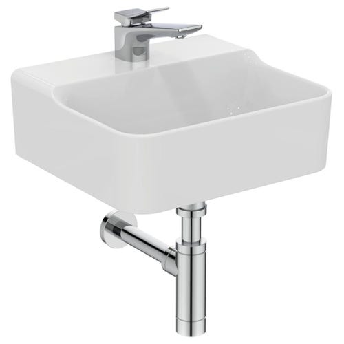 Immagine di Ideal Standard CONCA lavamani rettificato sospeso o da appoggio L.40 cm, monoforo, senza troppopieno, colore bianco finitura lucido T387801